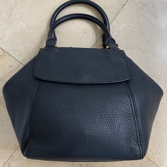 Tory Burch Claret Half Moon Satchel in Black EUC - Picture 7 of 10